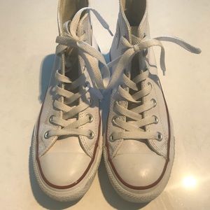 Converse White Leather Hightops